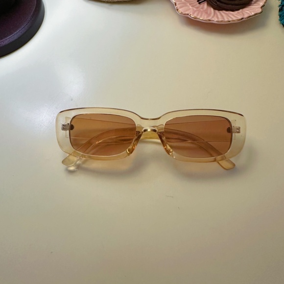 Beige Rectangular Sunglasses - Picture 2 of 2